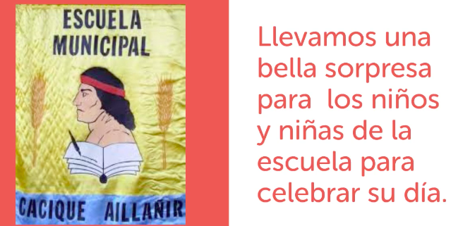 Los niños y niñas del establecimiento Cacique Aillañir reciben una sorpresa para celebrar su día.