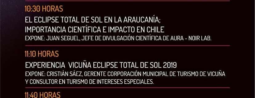 Seminario Sobre el Eclipse Total de sol Freire 2020